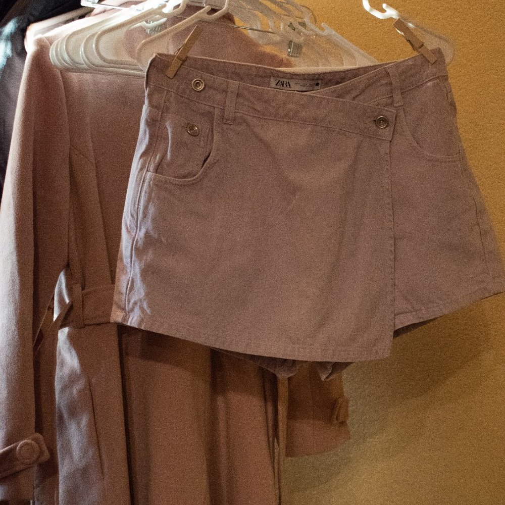 ZARA | (USED) LILAC JEAN SKORT